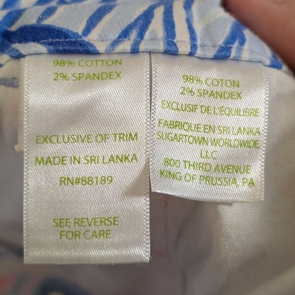 Lilly Pulitzer Buttercup Stretch Short Crew Blue Tint Kaleidoscope Women's sz 14 - Picture 7 of 8